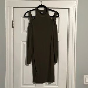 Cold shoulder long sleeve dress